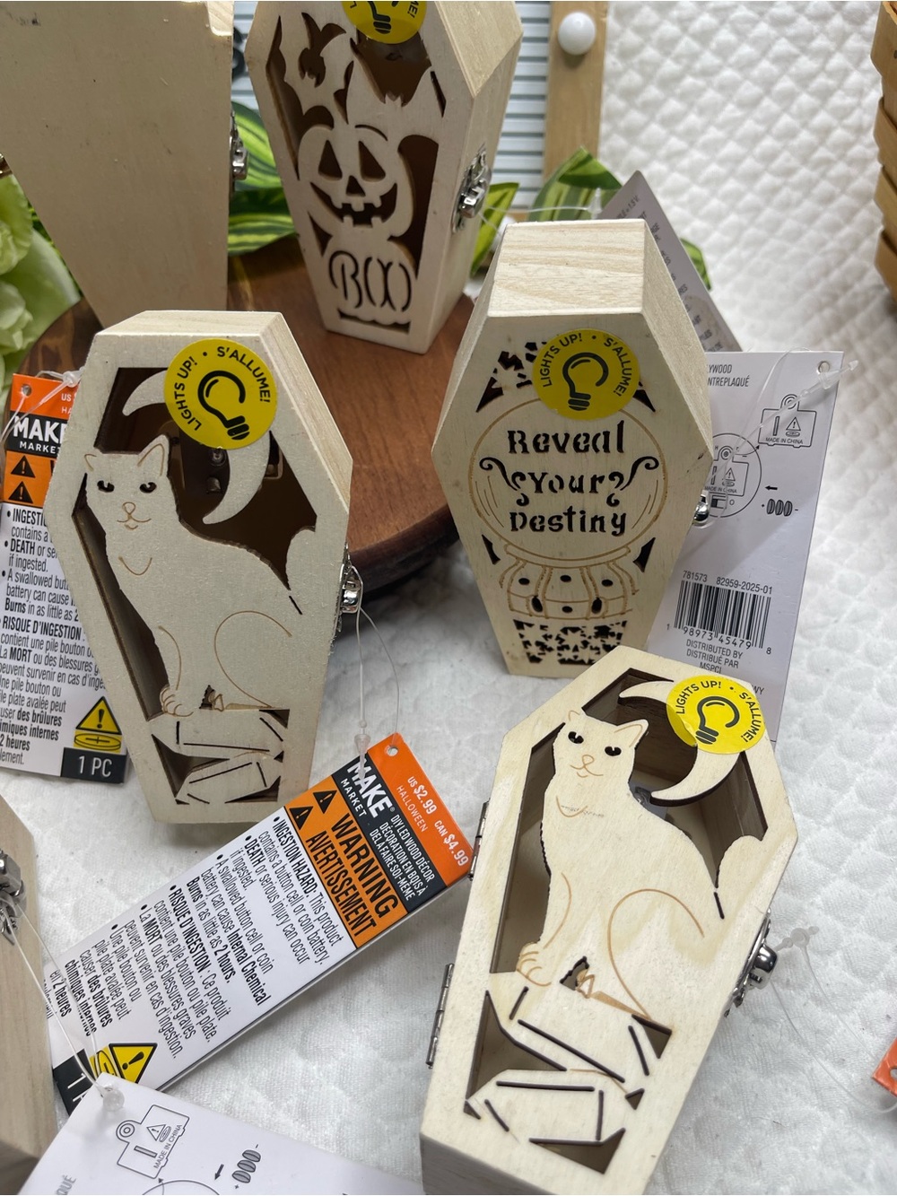 Lot of 7 Make Market Wooden Light-Up Coffin Halloween Decorations NWT
Bundle of - Picture 3 of 5